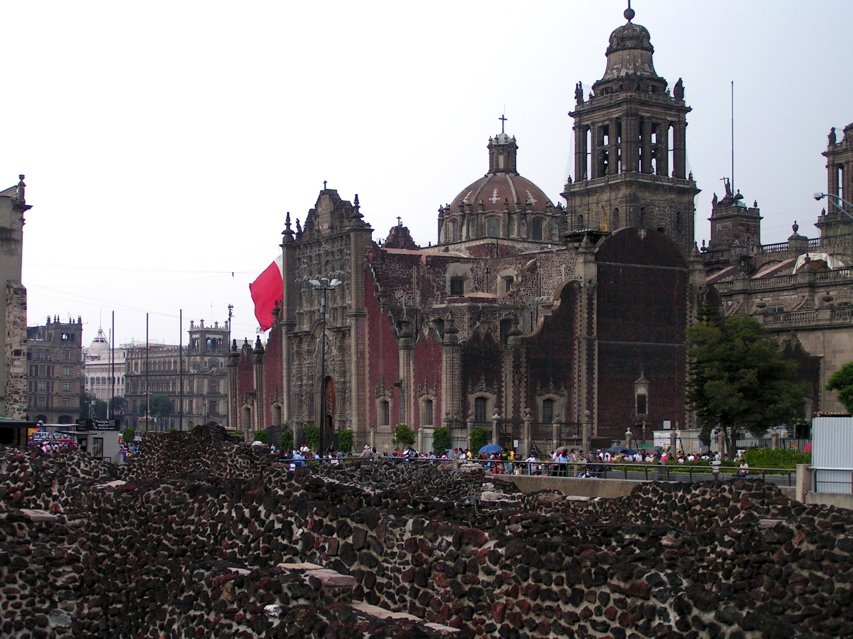 New Culture (Old Aztec Temple Ruins and the backside of Metropolitan ...