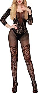 Buitifo Womens Fishnet Bodystocking Plus Size Crotchless Bodysuit Sexy Tights