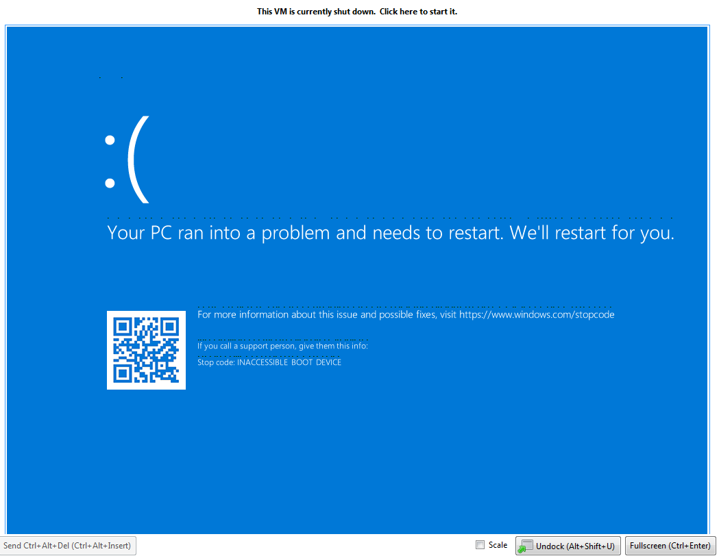 Windows 10 BSOD: Inaccessible Boot Device after 1803 feature 