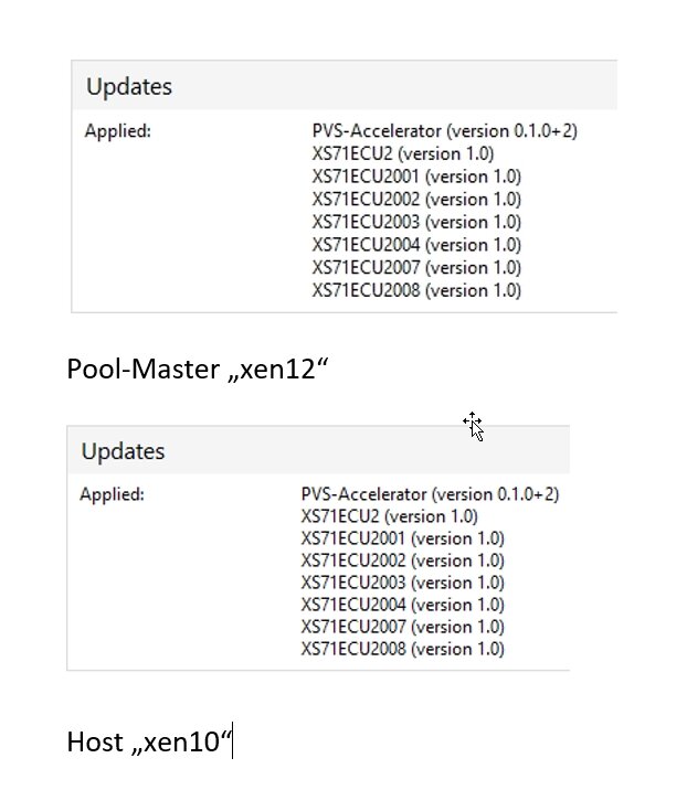 XenServer 7.1 CU2 Problem at Pool Join - Update Different