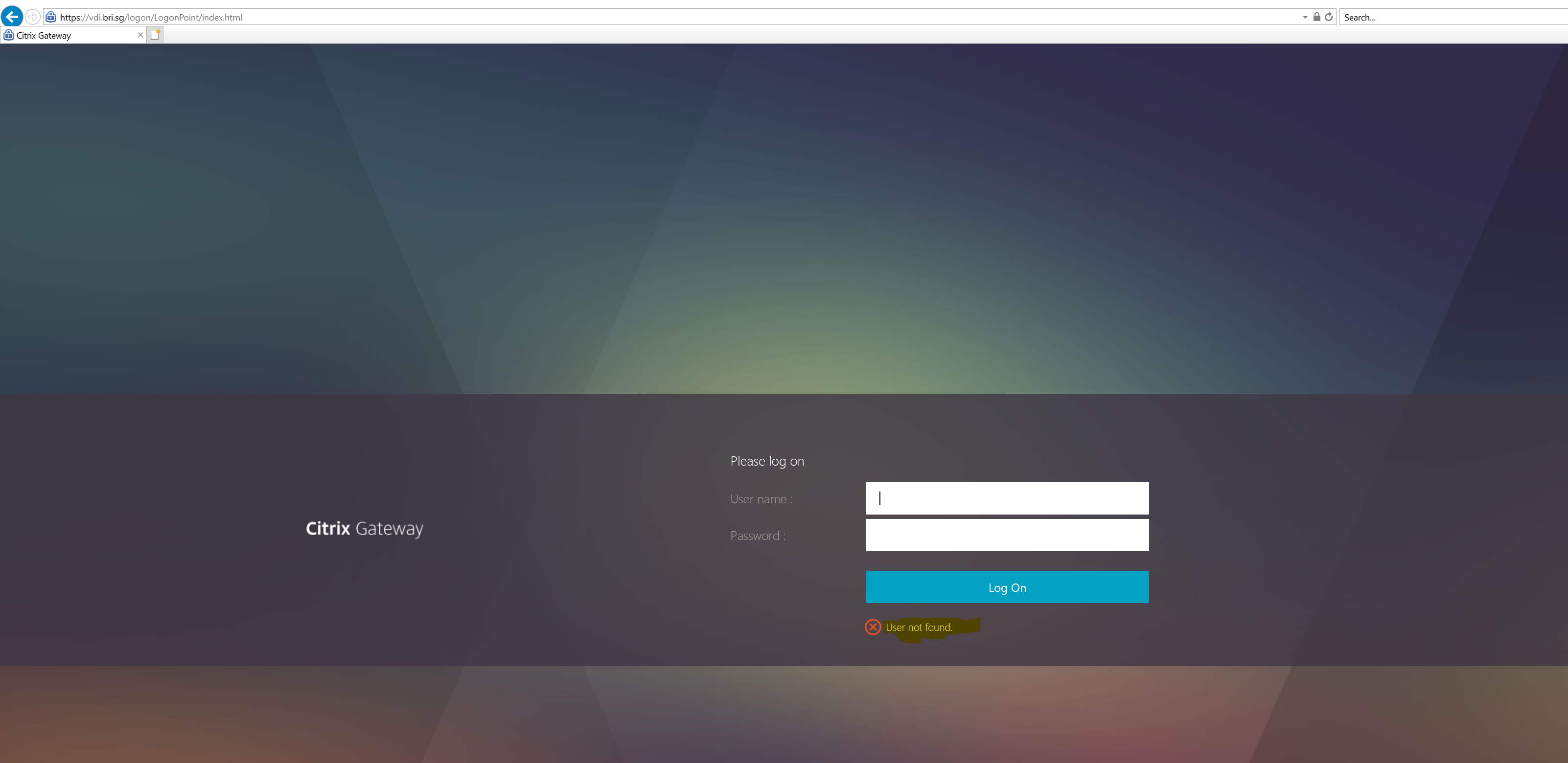 Citrix Access gateway - LDAP authentication failure- sending