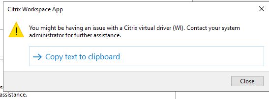 You might be having an issue with a Citrix virtual driver (WI 