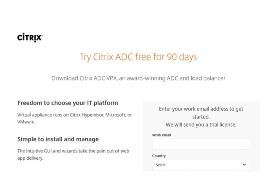 Try Citrix ADC free 90 days