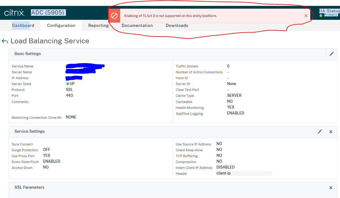 why tls 1.3 i not supported at service side? - NetScaler ADC