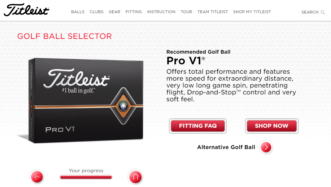 Titleist Virtual Golf Ball Fitting - Golf Balls/Shafts/Grips