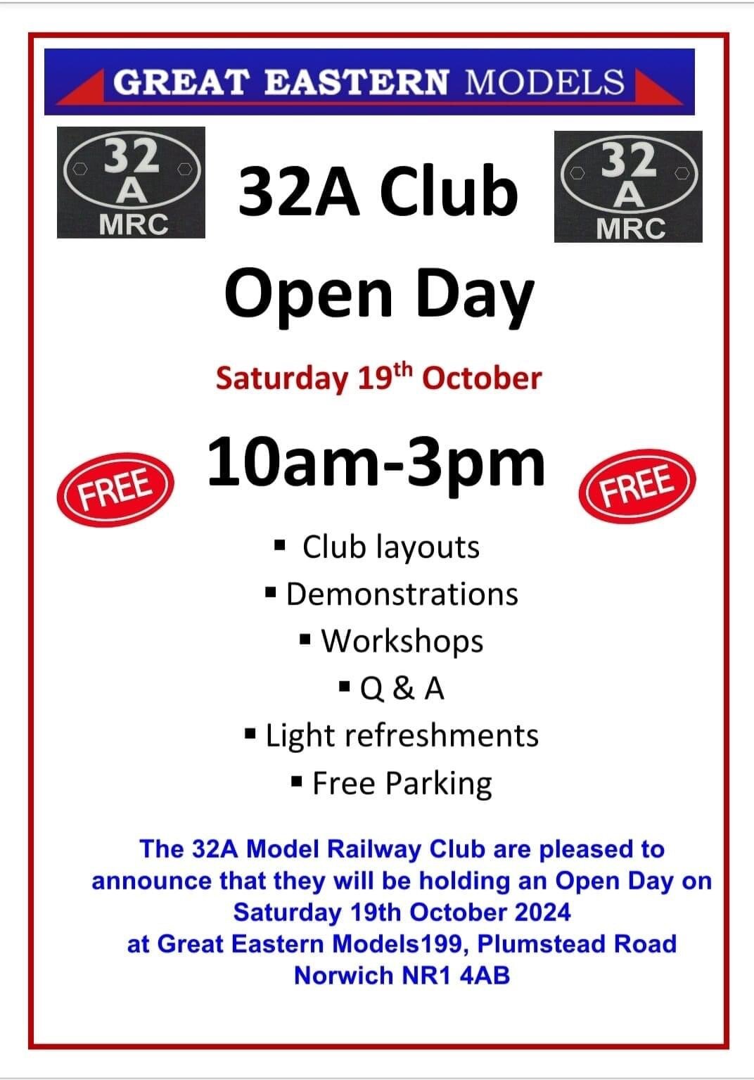 32A Club open day at Great Eastern Models, Norwich