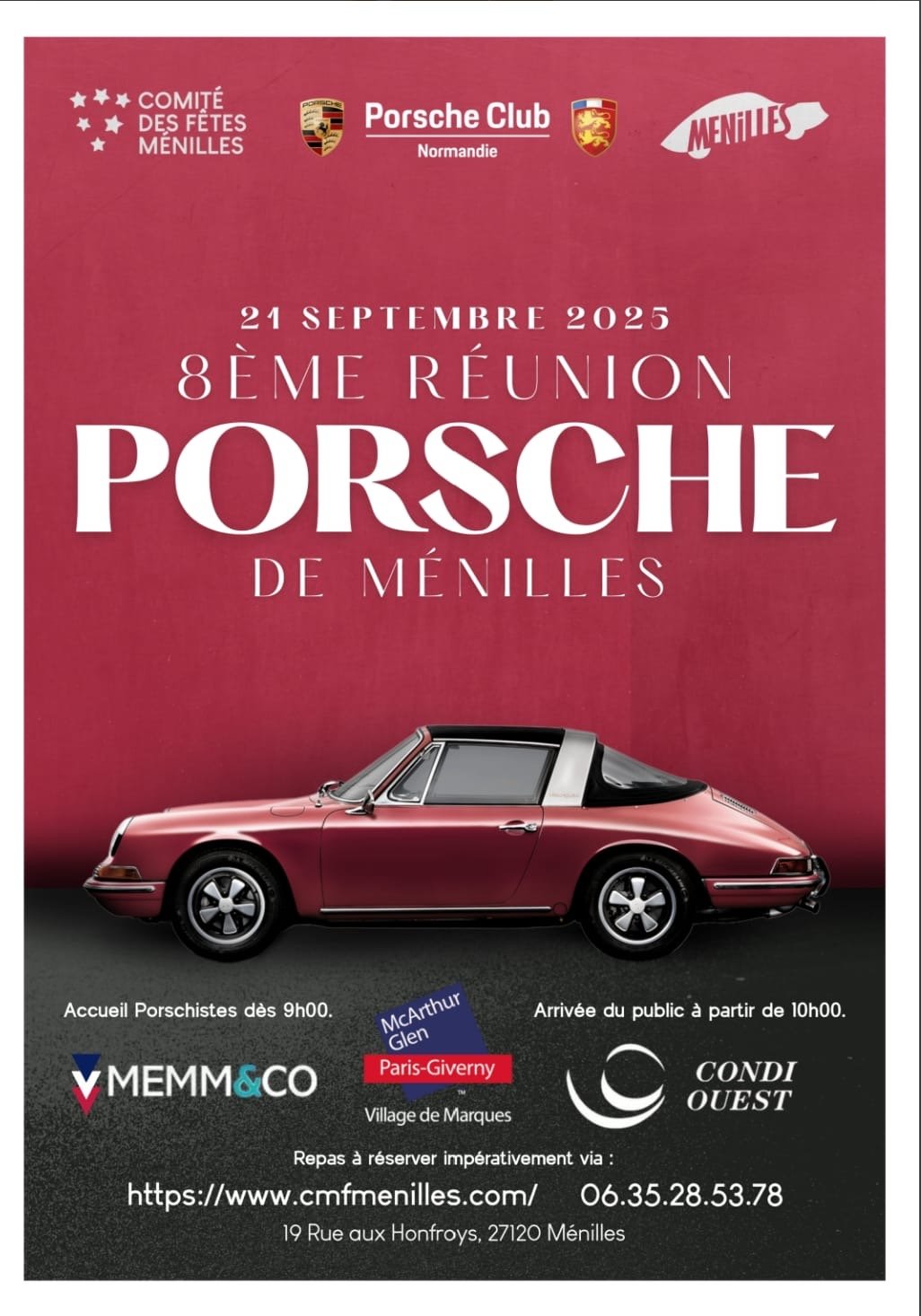 8ème Réunion PORSCHE le 21 Septembre 2025 à Ménilles