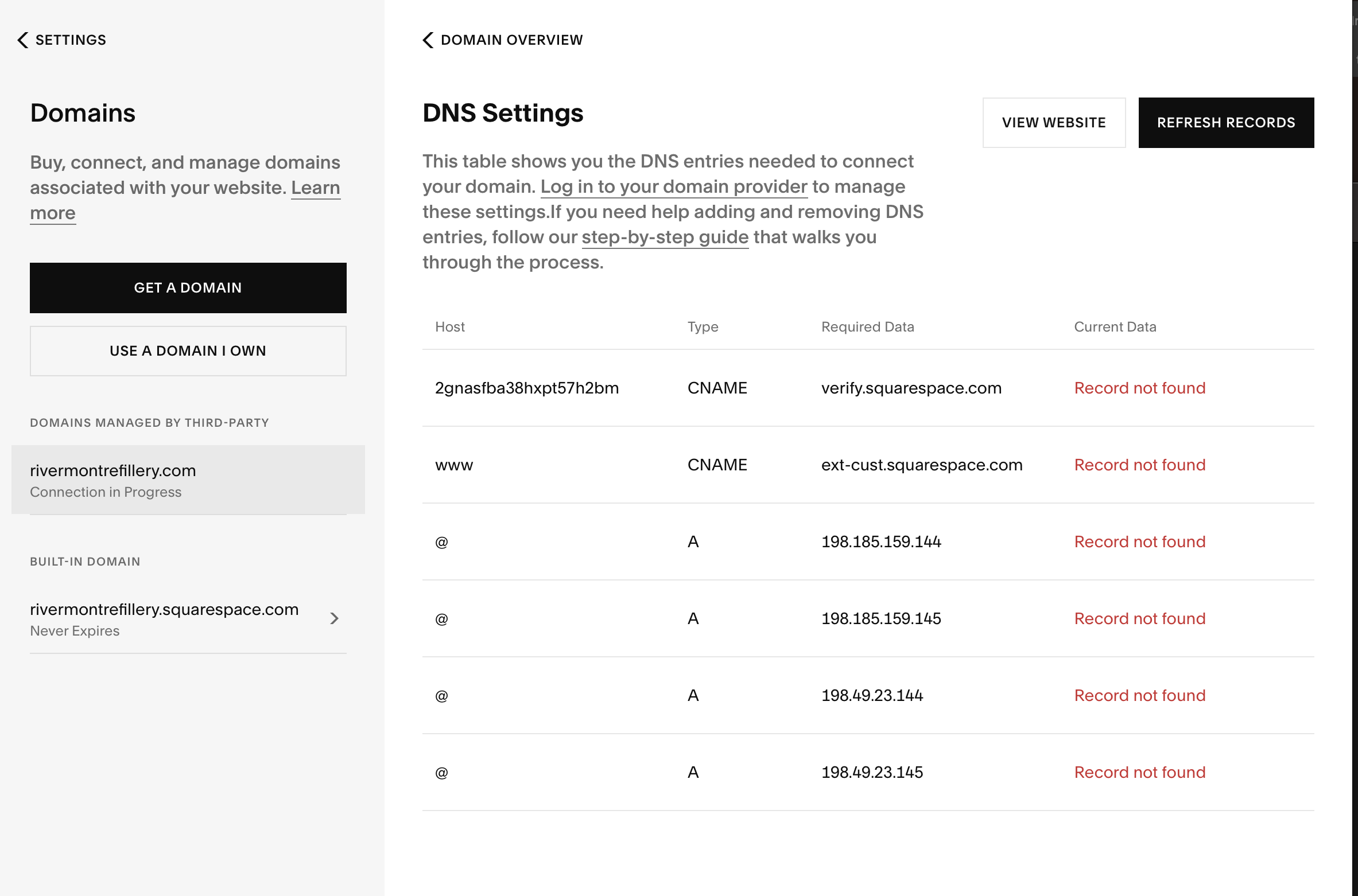 Can I EDIT the TTL settings in SQUARESPACE DNS? - Customize with 