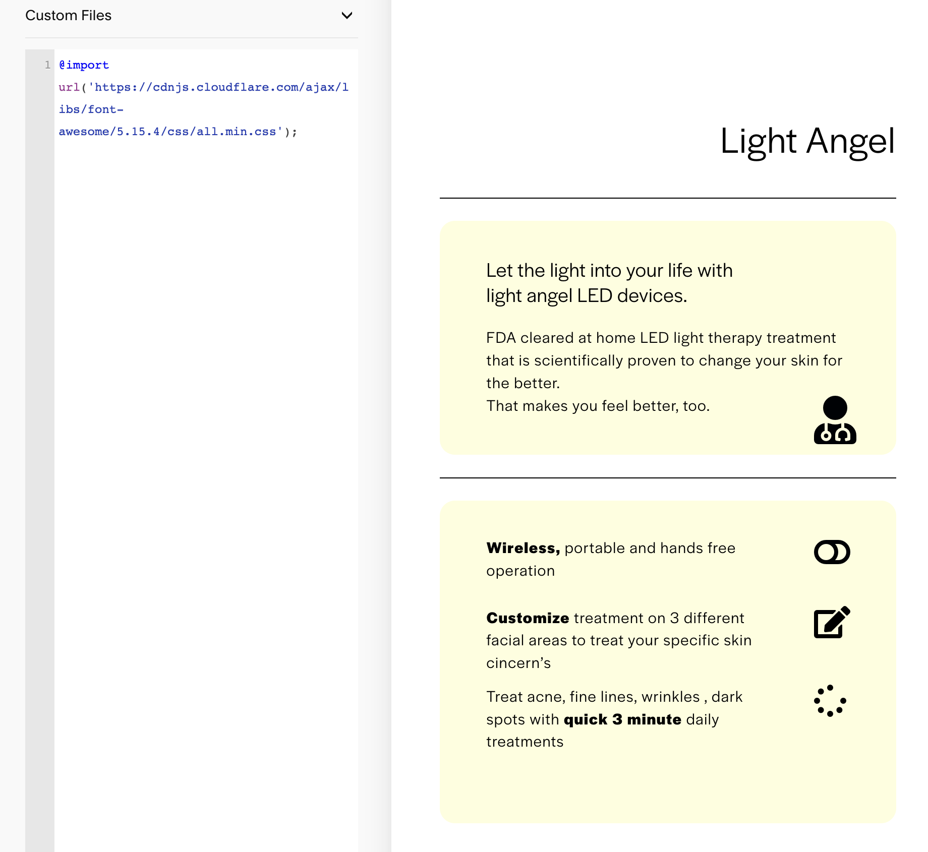 custom css icons not showing - Customize with code - Squarespace Forum