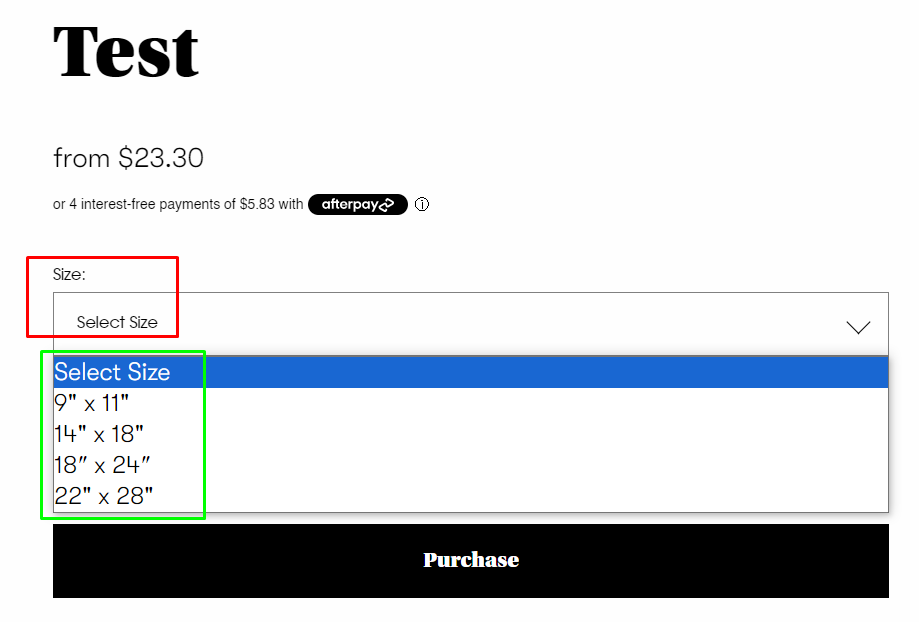 Change font of drop-down menu in product listing - Customize with