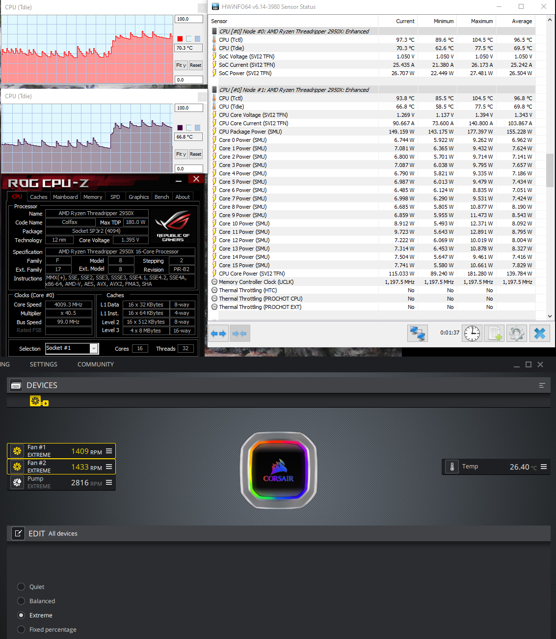 2950X cooled by H115i, temps too high? - Build Hardware