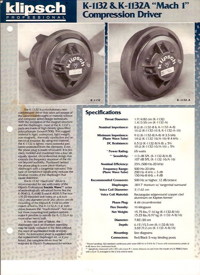K-691 Drivers - Page 2 - Technical/Restorations - The Klipsch