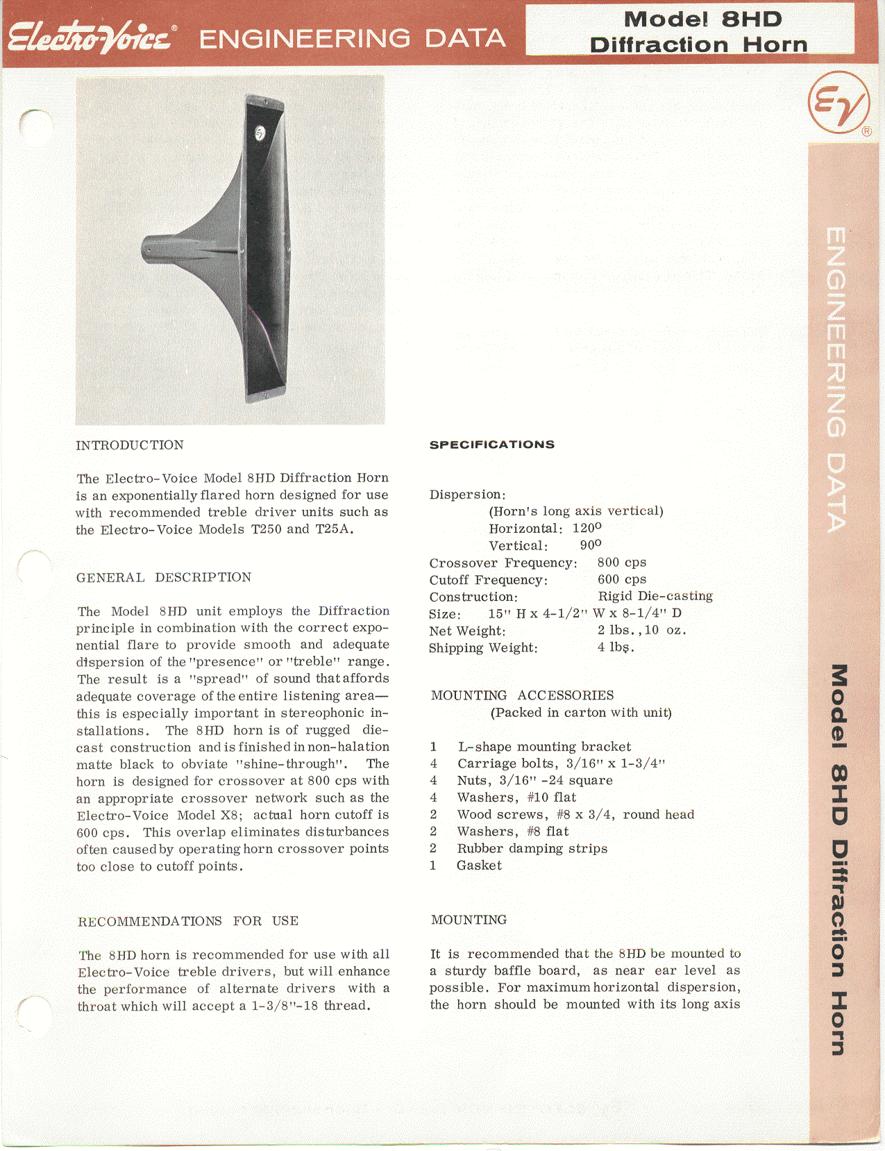 Dispersion diffraction directivity horn - General Klipsch Info - The ...