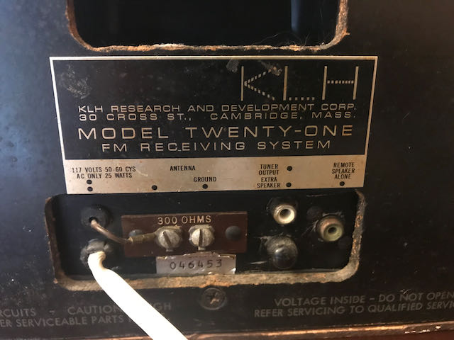 Model Twenty-One radio - aux input? - KLH - The Classic Speaker