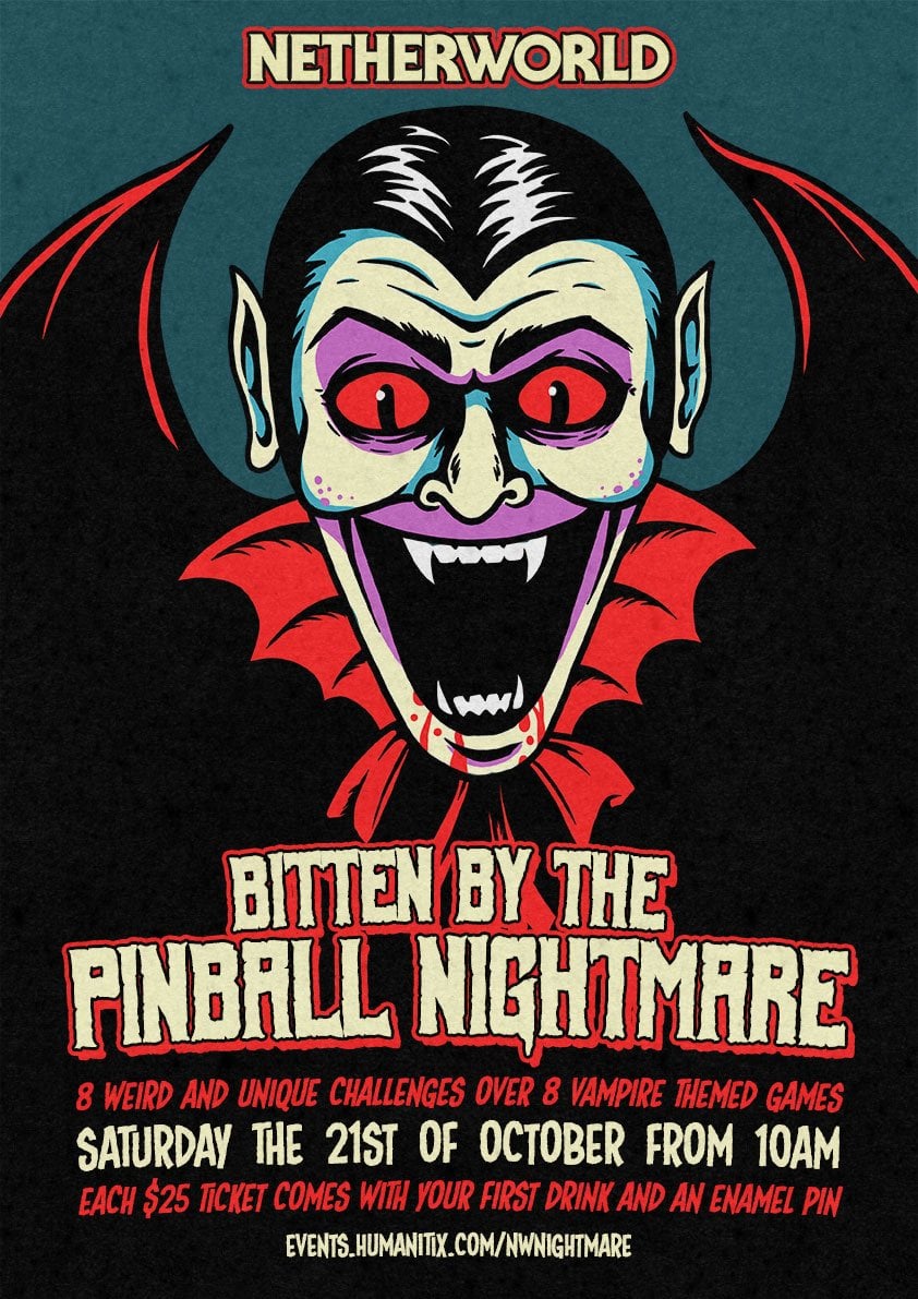 BITTEN BY THE PINBALL NIGHTMARE! - Saturday the 21st of October from 10am
