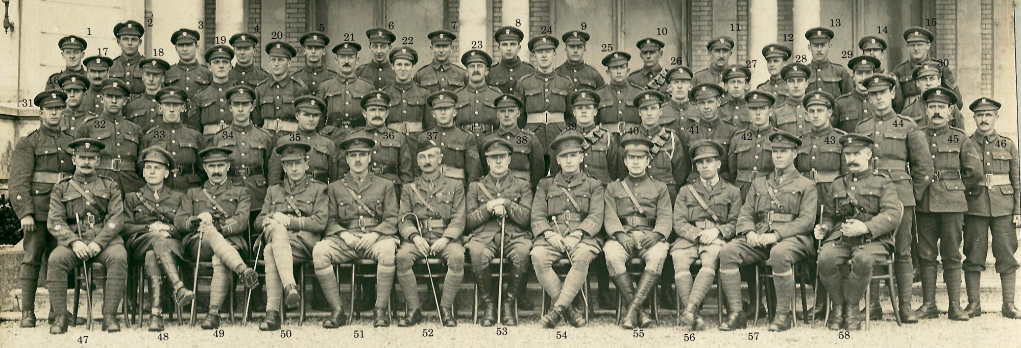 Northumberland Fusiliers 5th Group photo with names ... July 1918 ...