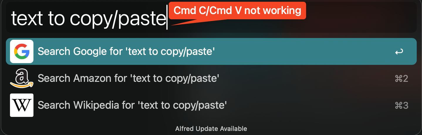 Copy paste within Alfred search bar - Discussion & Help - Alfred App ...