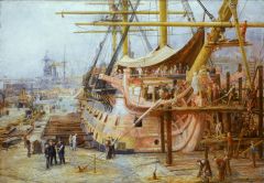 Restoring HMS Victory, By William Lionel Wyllie