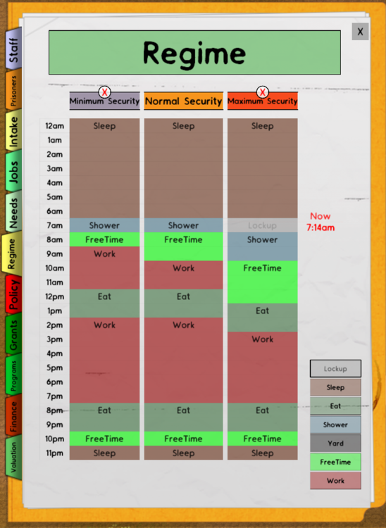 Prison Architect Regime Planner