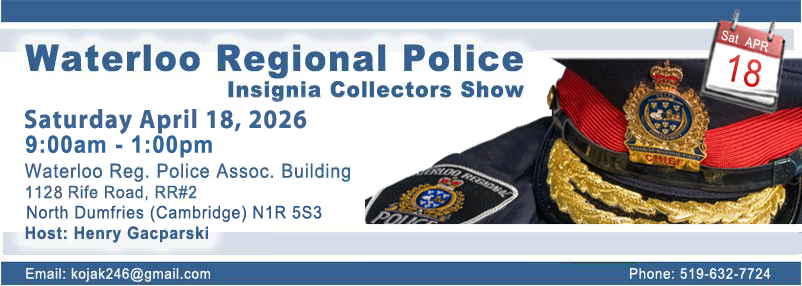Waterloo Regional Police Insignia Collectors Spring Meeting