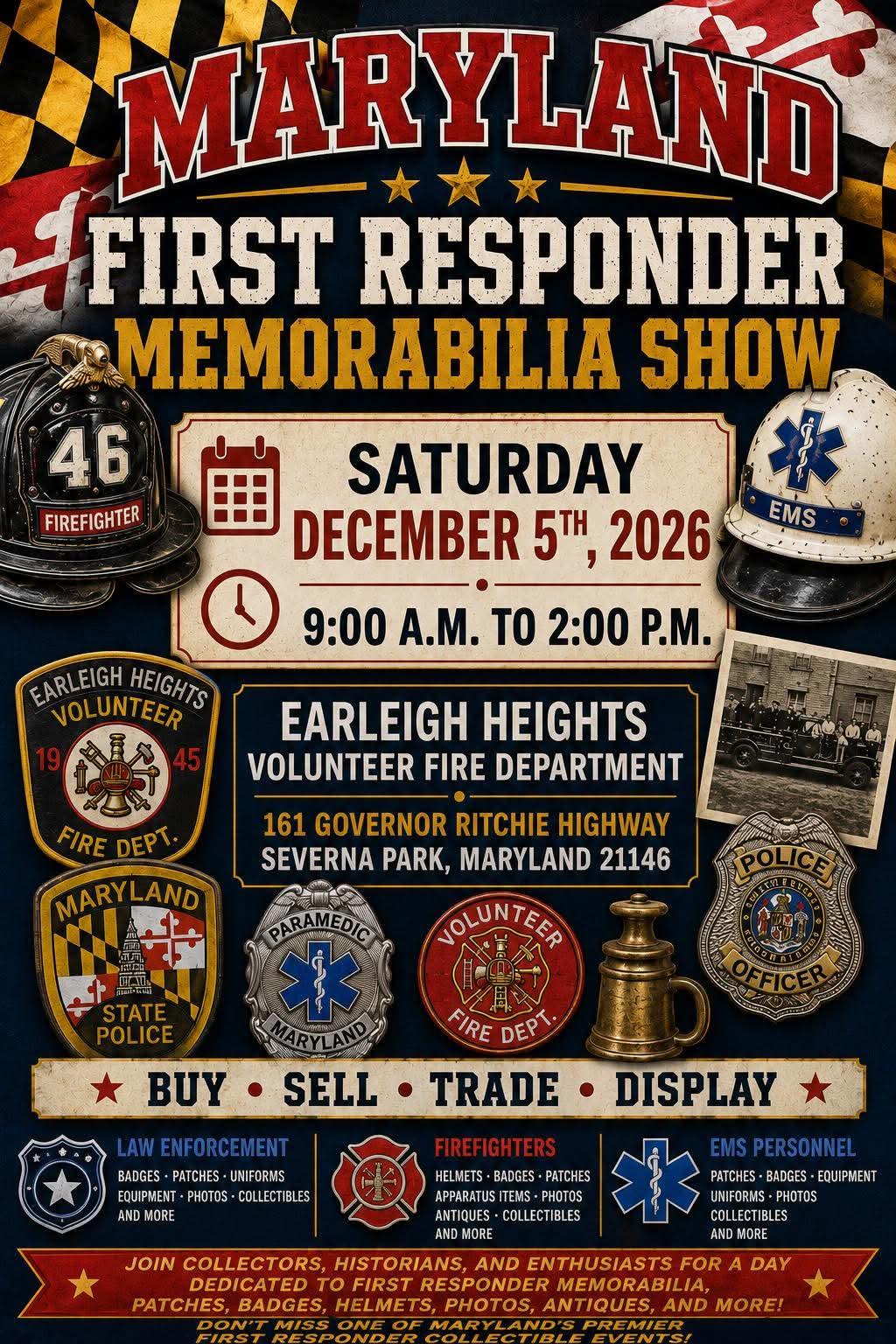2026 US Maryland First Responder Memorabilia Show