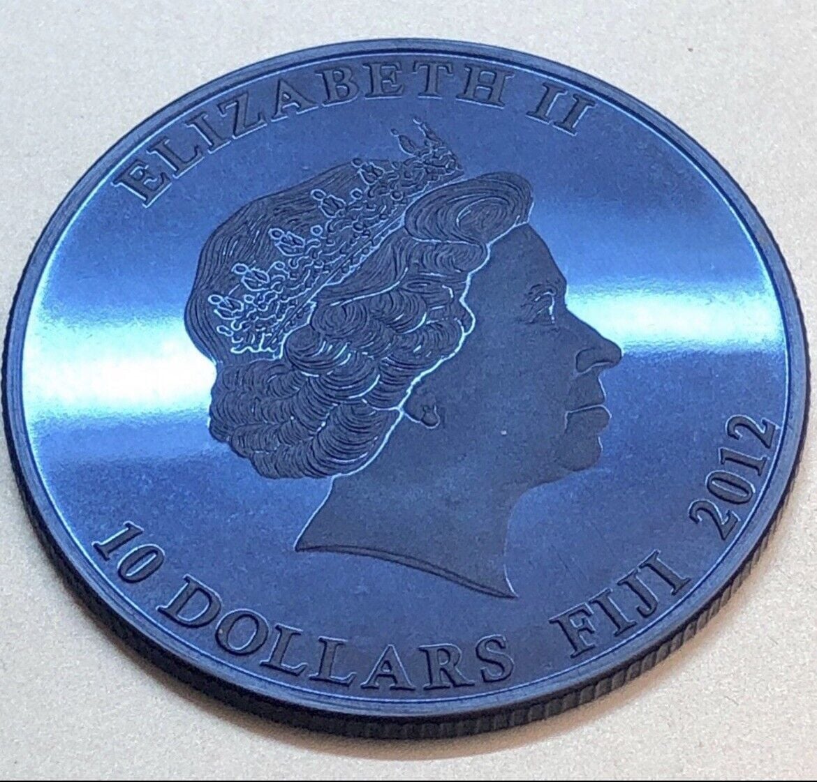GFチキン10*2◯● Blue moon1ページ●◯ 2012 FIJI 10 Dollars Tantalum 1 oz. Year of Dragon 31.10 g. proof