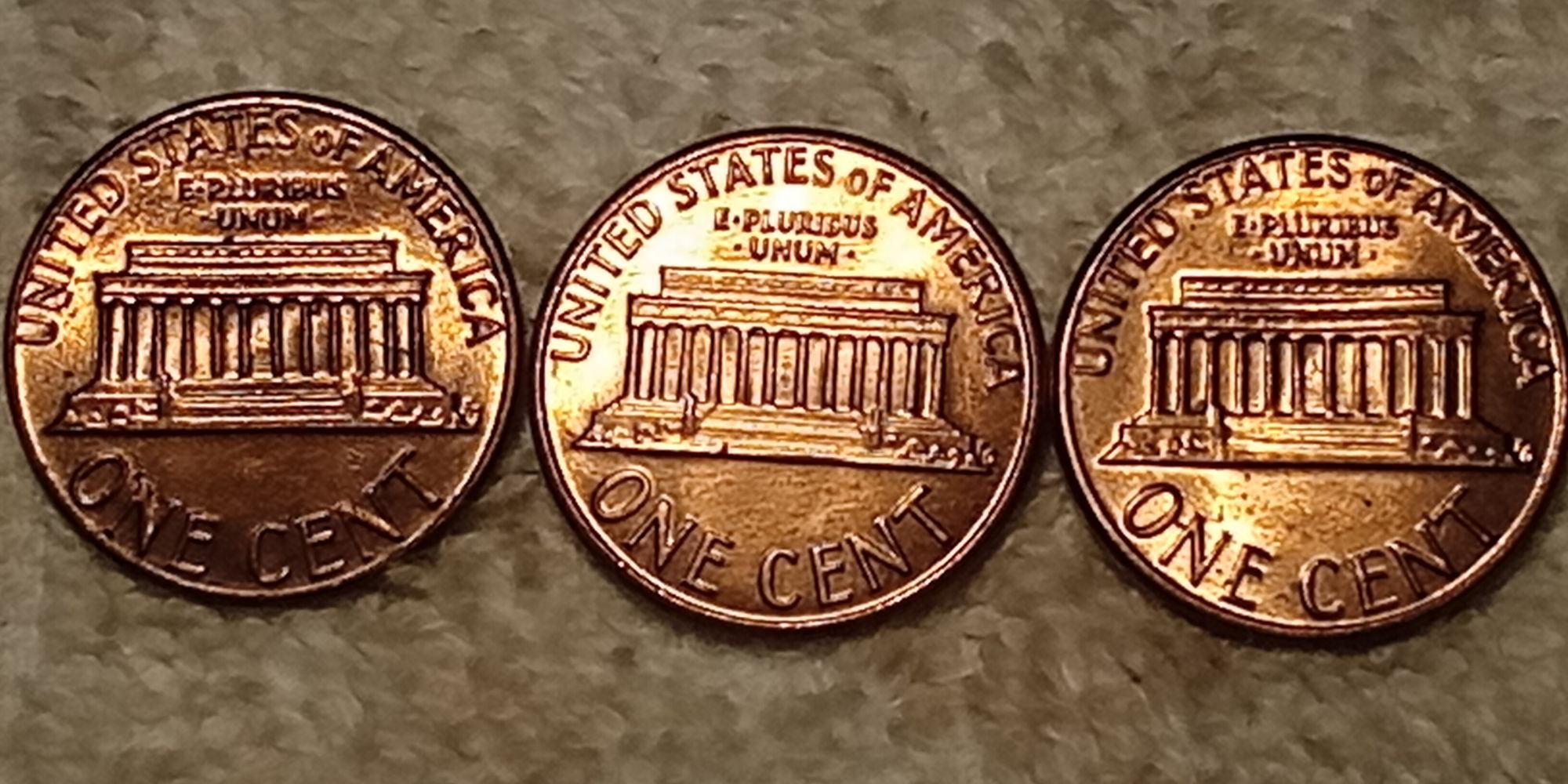 1980's Lincoln Cents with waviness throughout the reverse