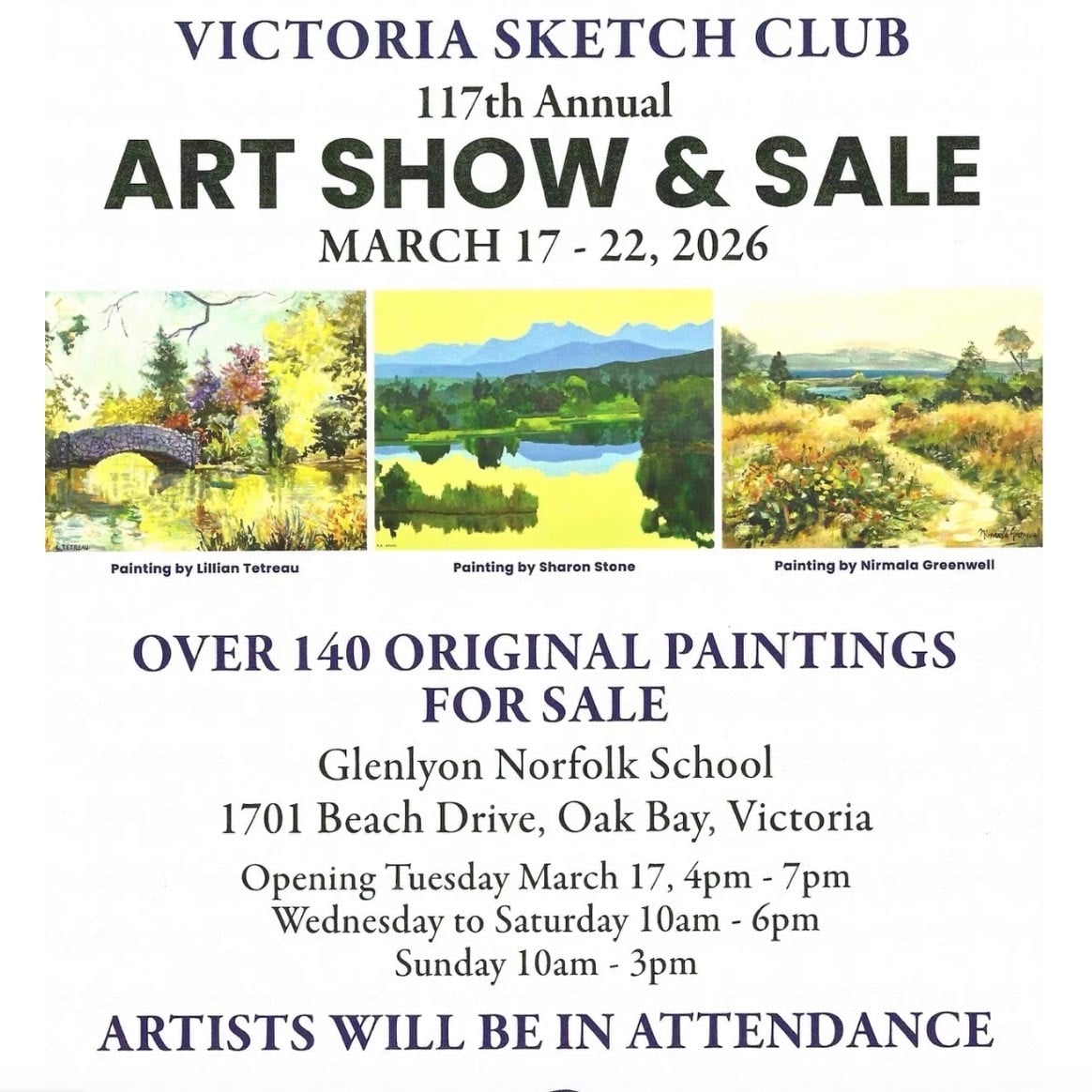 Victoria Sketch Club’s 117th Annual Spring Show & Sale