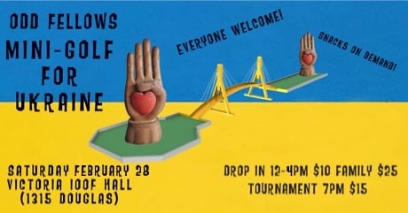 Indoor Mini-Golf Fundraiser for Ukraine - Odd Fellows Hall