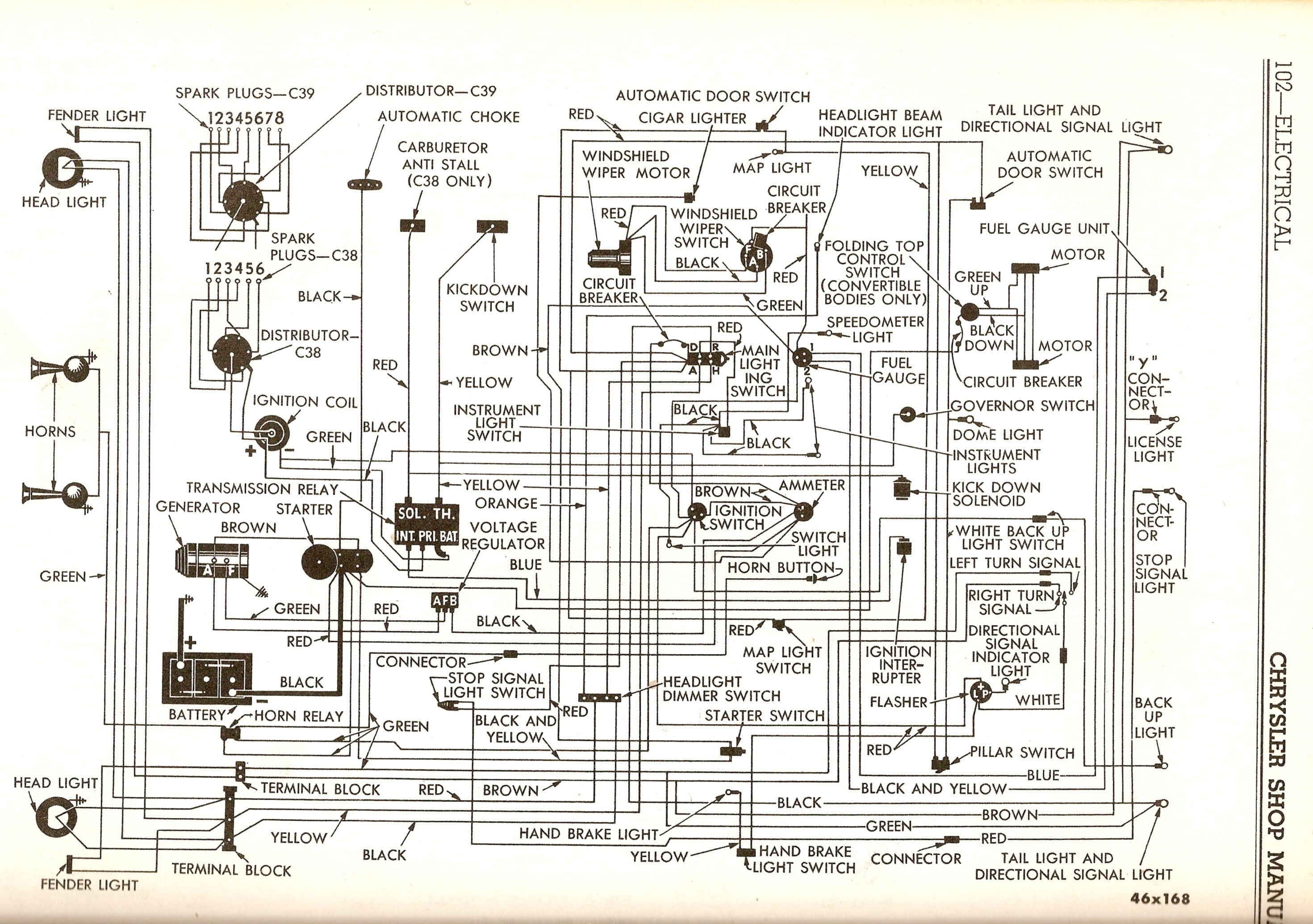 1947 New Yorker wiring diagram Chrysler Products General Antique