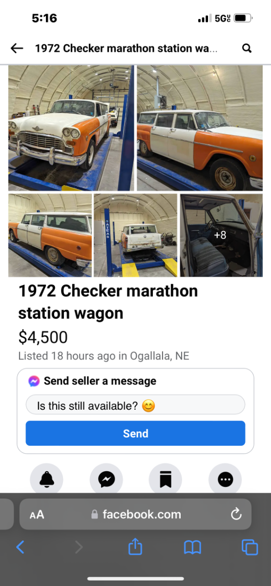 1972 Checker station wagon, not mine. - 