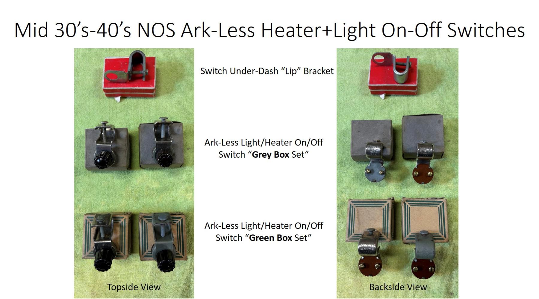 TO SELL: Various mid-30’s-40’s NOS Switches; Harrison Defroster parts ...