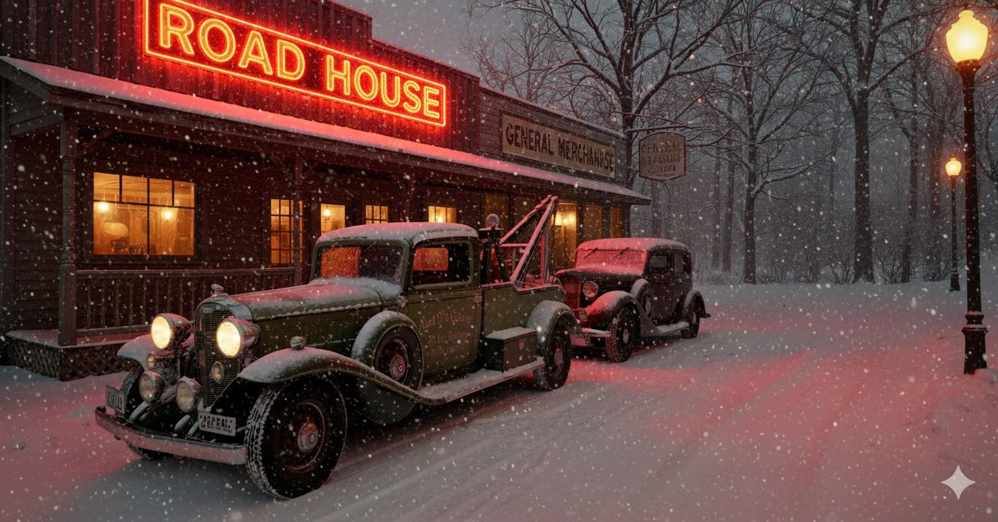 Car In Road House