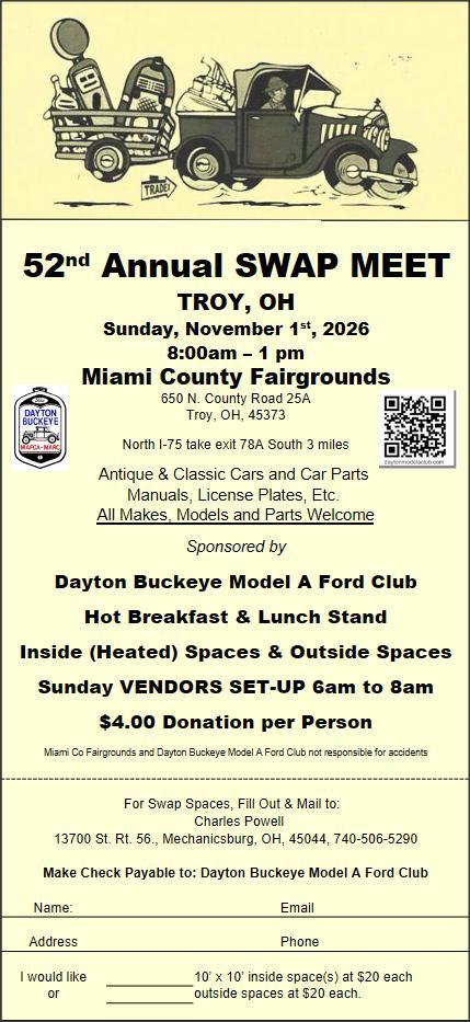 Dayton Buckeye Model A Ford Club Swap Meet