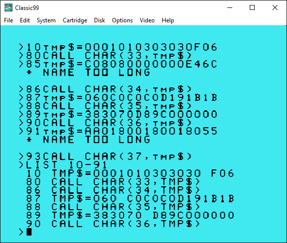help with extended basic error. - TI-99/4A Computers - AtariAge Forums