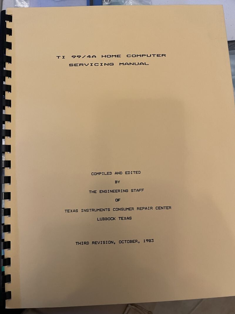 99/4A Servicing Manual? - TI-99/4A Development - AtariAge Forums