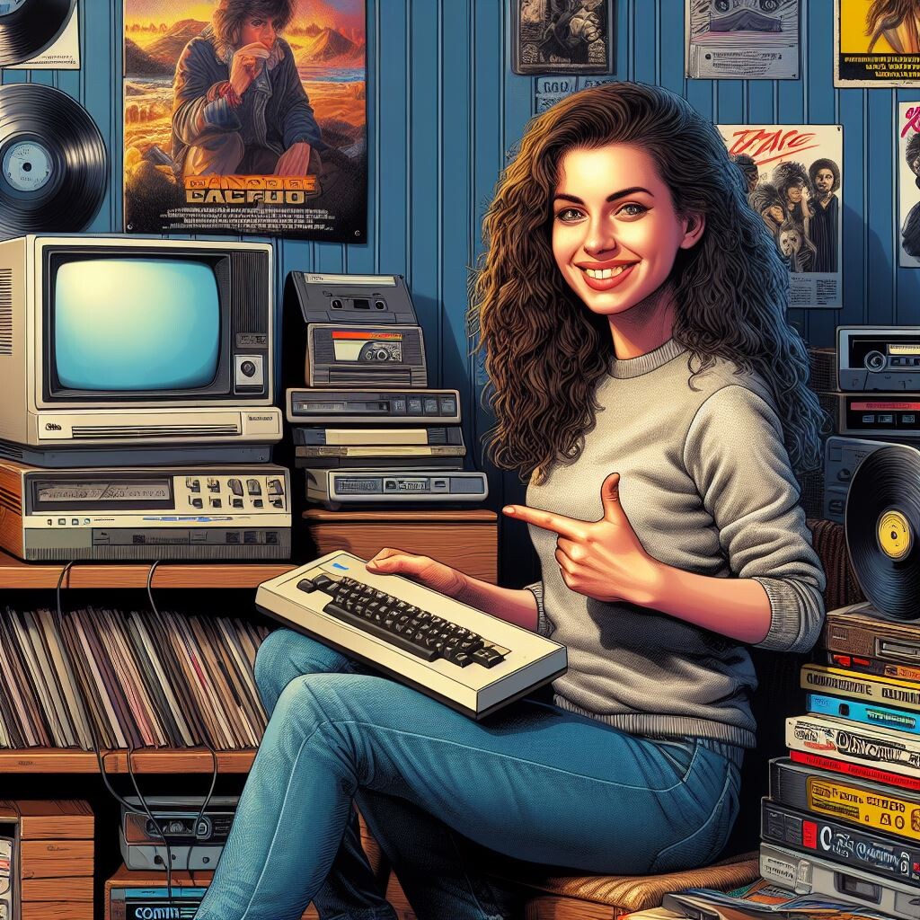 AI envisions women of the 80s using C64 - Commodore 8-bit Computers ...