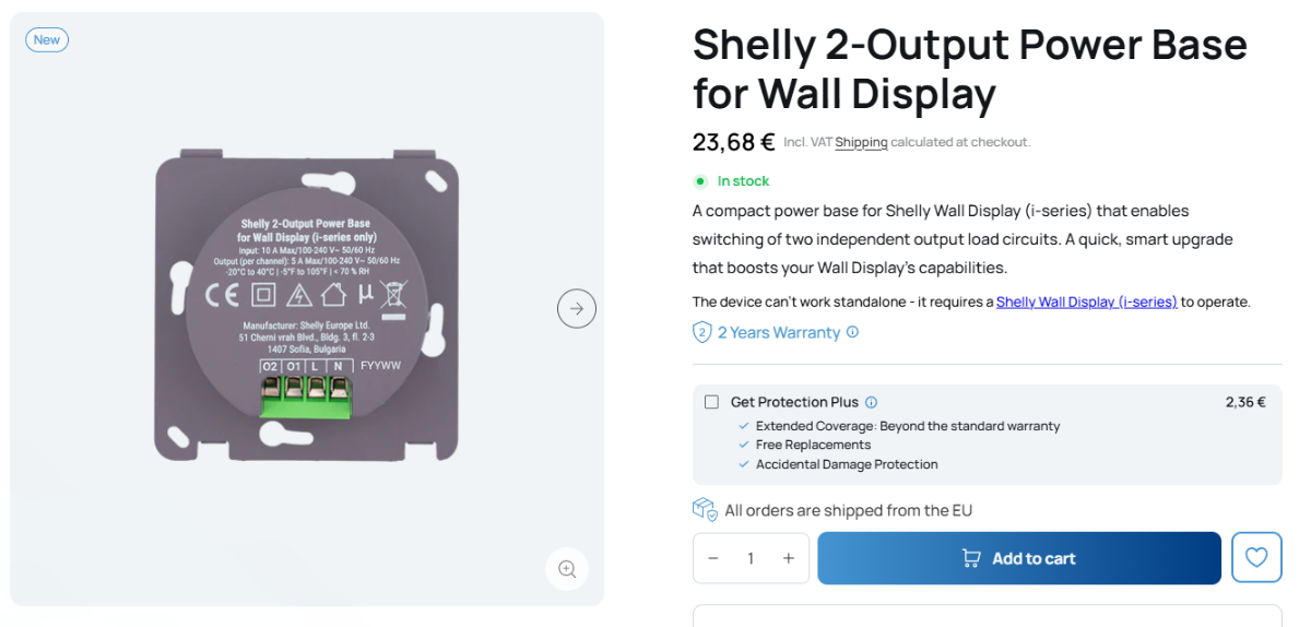Shelly Wall Display XL - Backplate Idea - Shelly Wall Display XL
