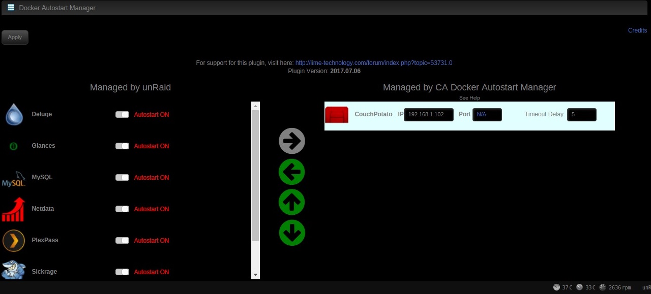 [Plugin] CA Docker Autostart Manager - Deprecated - Plugin Support - Unraid
