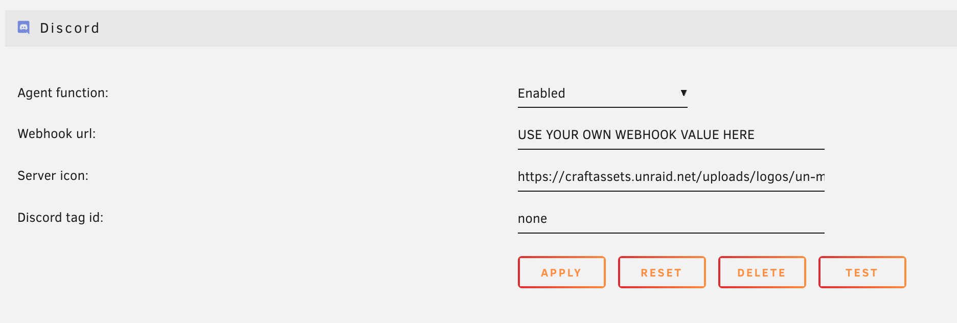 Notifications Discord Adding tag id resets webhook URL Stable