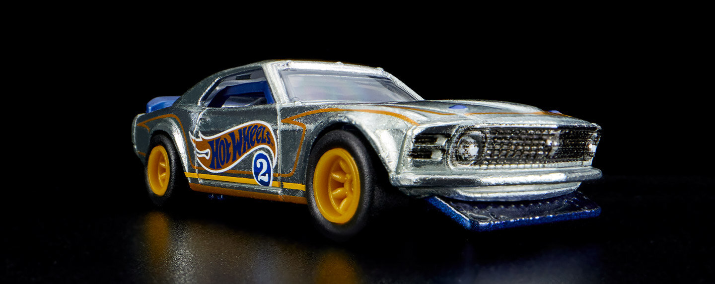 Hot Wheels 1970 Ford Mustang Boss 302 BLUE Oil Can Muscle Car Series popular Collectible