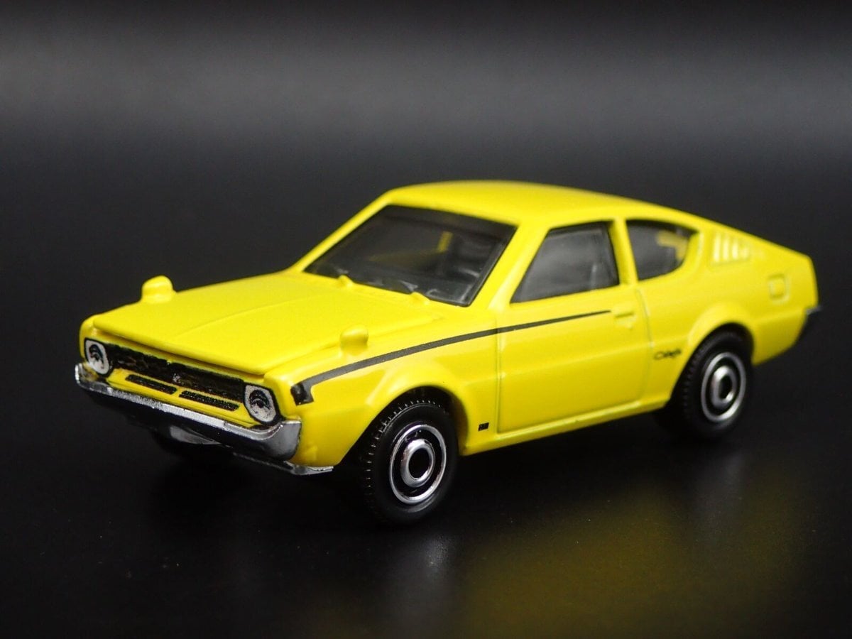 Miniature FIRST43 Mitsubishi Lancer Celeste 1975 Jaune, échelle 1:43, Import Japon, Neuve Sous Boîte