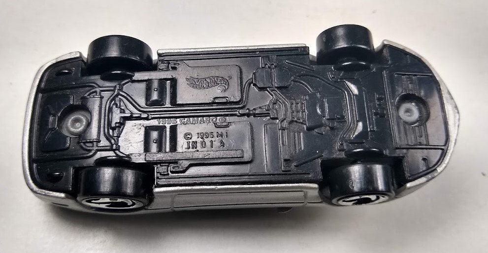 Mattel India '95 Camaro Convertible silver with logo on hood