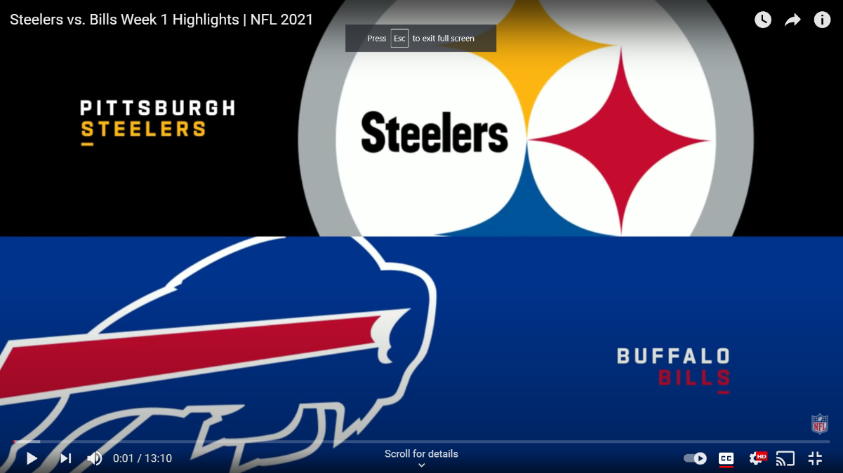 Pittsburgh Steelers @ Buffalo Bills