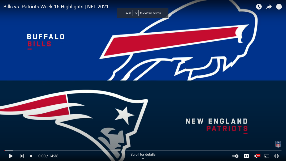 Buffalo Bills @ New England *Patriots