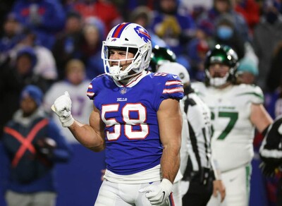 Matt Milano celebrates a defensive stop