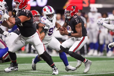 Ed Oliver Got Through The Falcons O-Line To Pressure Their Penix Junior.