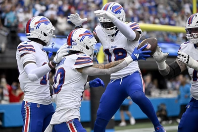 Shakir Shows Off Some Dance Moves Celebrating his 54 YD 3rd Qtr TD