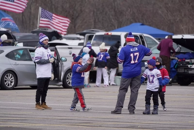 Nothing better than a family game of catch in the parking lot before a Bills game.