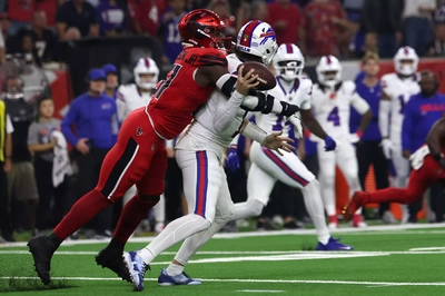 Here Texas Will Anderson Collects One of His 2 1/2 Sacks of The Bills QB
